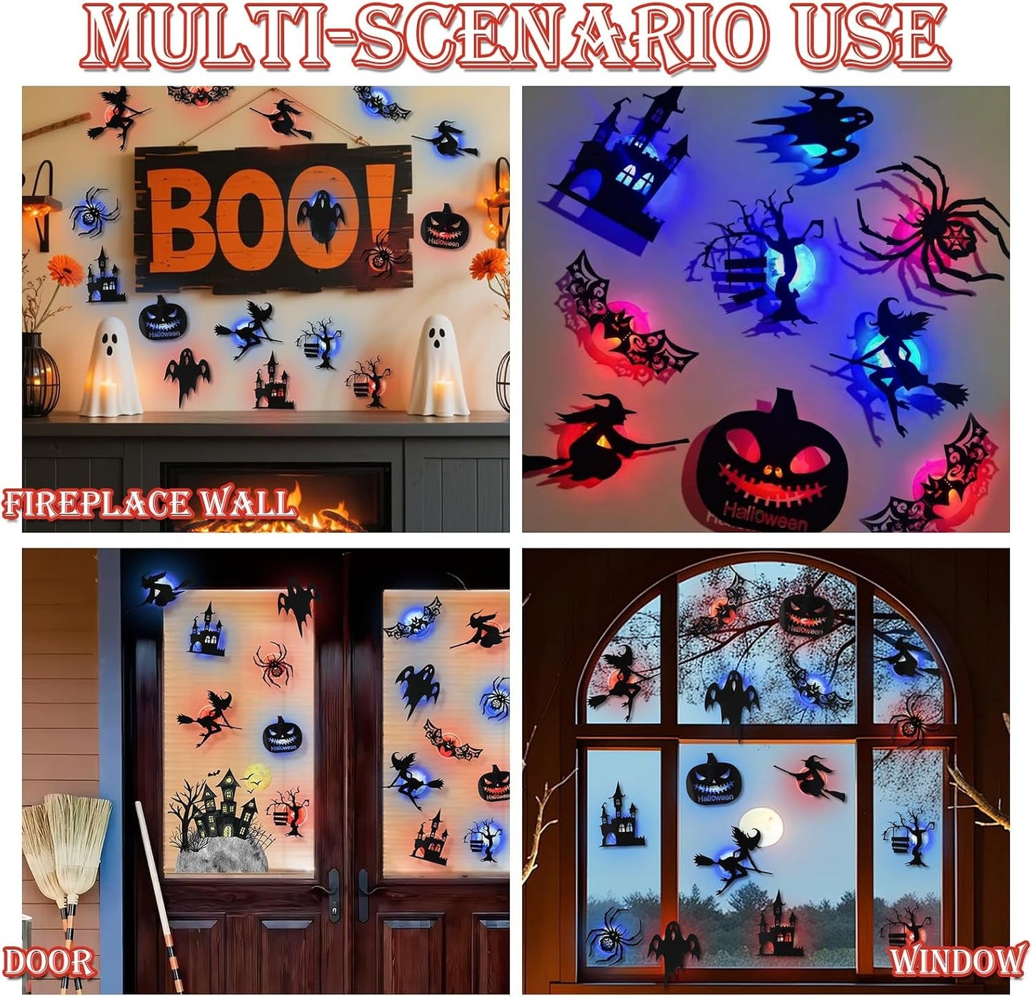 đžïžSpooky Glow At Night! Halloween LED Wall Stickers 8âPcs Setđ