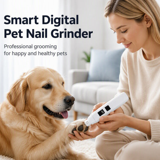 🥳2026 HOT SALE🥳💞50K+ SOLD!🐶💨 Electric Pet Nail Grinder – Whisper‑quiet, 3‑step gentle grinding. LED power display & USB‑C rechargeable – stress‑free grooming for dogs & cats! 🛡️✨