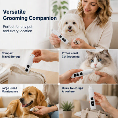 🥳2026 HOT SALE🥳💞50K+ SOLD!🐶💨 Electric Pet Nail Grinder – Whisper‑quiet, 3‑step gentle grinding. LED power display & USB‑C rechargeable – stress‑free grooming for dogs & cats! 🛡️✨