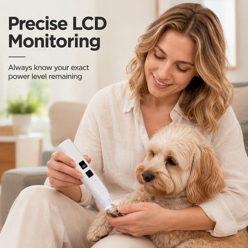 🥳2026 HOT SALE🥳💞50K+ SOLD!🐶💨 Electric Pet Nail Grinder – Whisper‑quiet, 3‑step gentle grinding. LED power display & USB‑C rechargeable – stress‑free grooming for dogs & cats! 🛡️✨