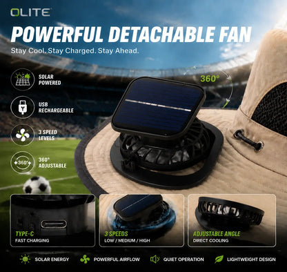 New Solar-Powered Outdoor Cooling Fan Hat