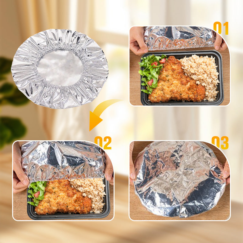 50,000+ Sold - Aluminum Foil Food Cover 50PCS | Heat & Bug Proof