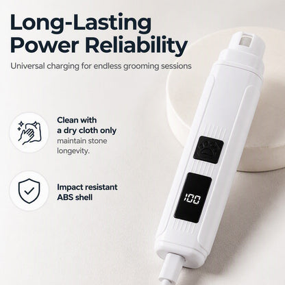 🥳2026 HOT SALE🥳💞50K+ SOLD!🐶💨 Electric Pet Nail Grinder – Whisper‑quiet, 3‑step gentle grinding. LED power display & USB‑C rechargeable – stress‑free grooming for dogs & cats! 🛡️✨