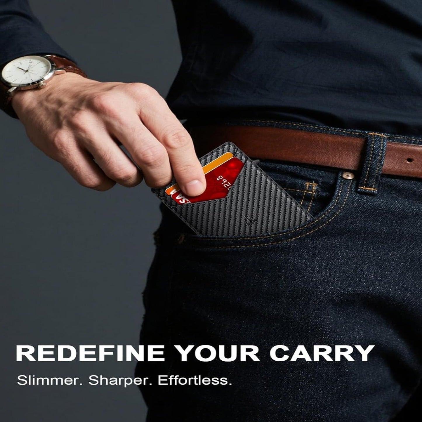 Slim Smart Wallet With Instant Pop-Up Cards