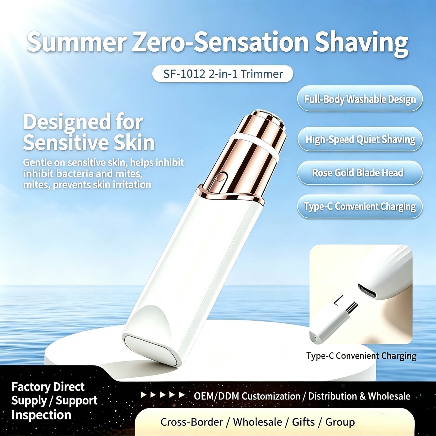 💗2-in-1 Eyebrow Trimmer & Painless Facial Hair Remover