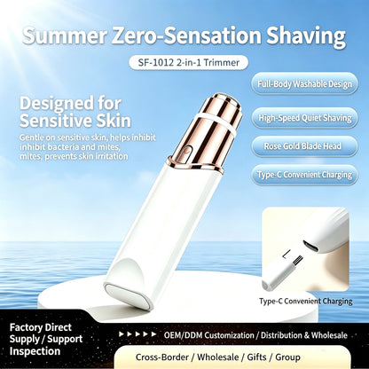 💗2-in-1 Eyebrow Trimmer & Painless Facial Hair Remover