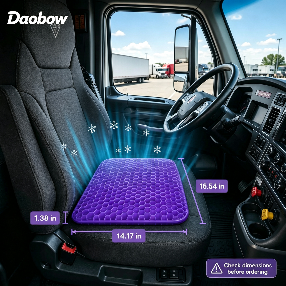 Daobow Double Thick Honeycomb Gel Seat Cushion 🪑Cool Pressure Relief Cushion for Office Car Wheelchair