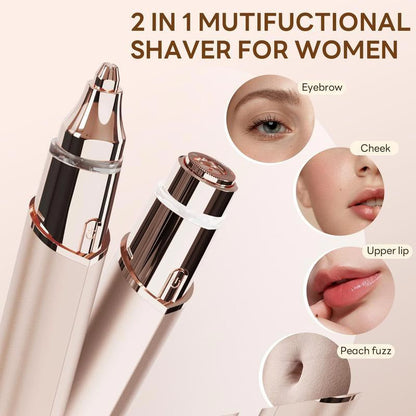 💗2-in-1 Eyebrow Trimmer & Painless Facial Hair Remover