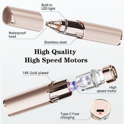 💗2-in-1 Eyebrow Trimmer & Painless Facial Hair Remover