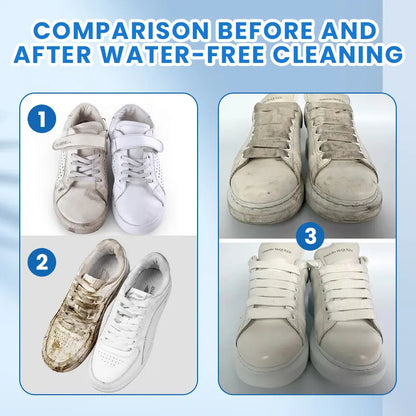 White Shoe Cleaner Cream Multipurpose No-Wash Solid Cleaner with Sponge Stain-Removing for Leather Silicone Car Interiors Sneaker Footwear Care