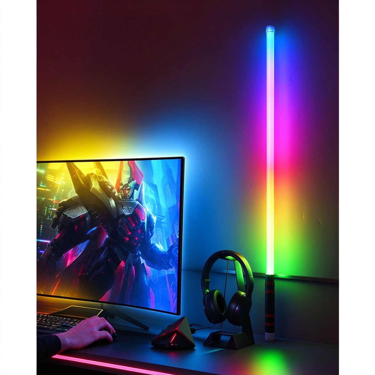 ⚡LED emergency light, bendable silicone light, rechargeable work light, handheld glow stick, multi function lamp✨