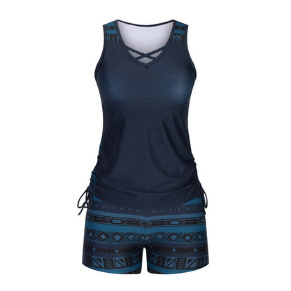 ⏰LAST DAY 60% OFF🌊Women's Tummy Control Tankini Set with Built-In Bra – Flattering Boho Swimwear with Shorts
