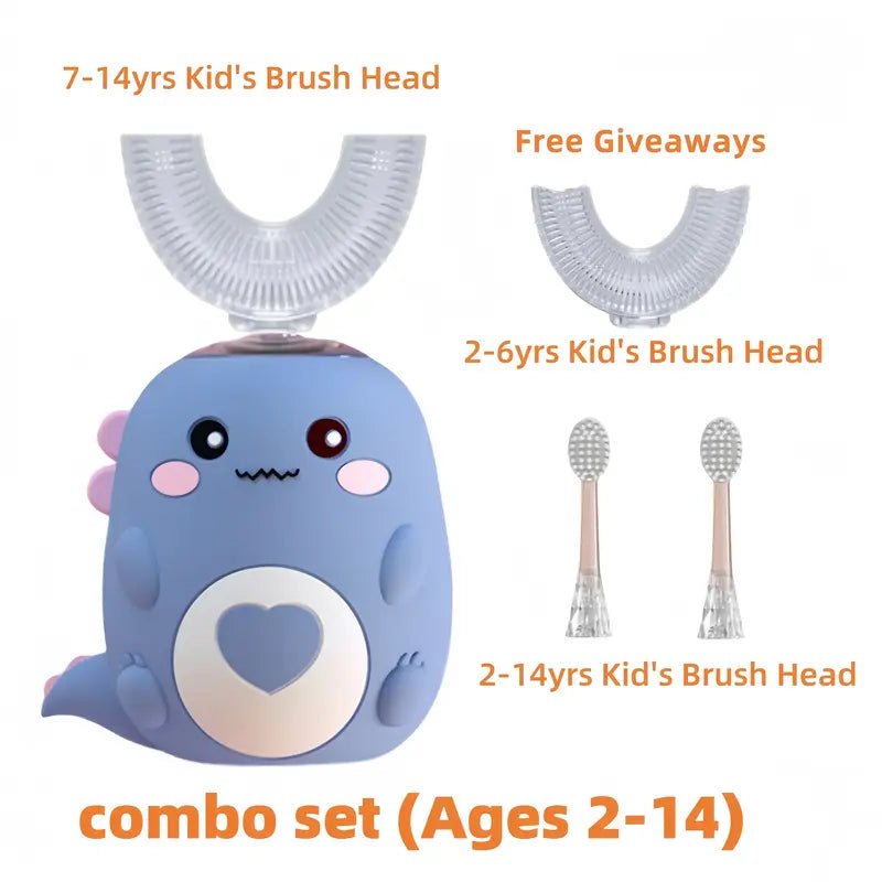 Tired of brushing fights? 🦷 U-shaped electric toothbrush for kids 2-14, BPA-free soft silicone bristles ✨