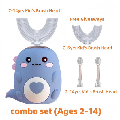 Tired of brushing fights? 🦷 U-shaped electric toothbrush for kids 2-14, BPA-free soft silicone bristles ✨