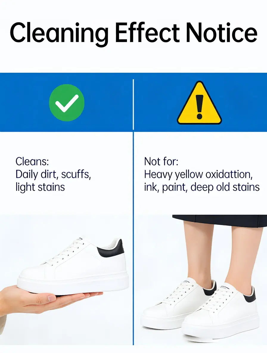 White Shoe Cleaner Cream Multipurpose No-Wash Solid Cleaner with Sponge Stain-Removing for Leather Silicone Car Interiors Sneaker Footwear Care
