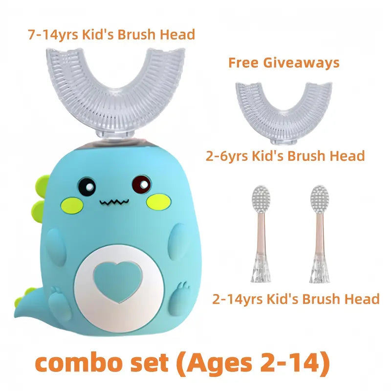 Tired of brushing fights? 🦷 U-shaped electric toothbrush for kids 2-14, BPA-free soft silicone bristles ✨