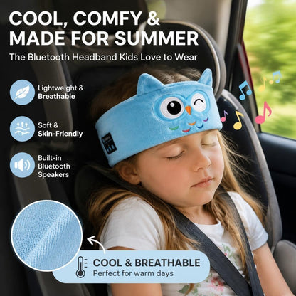 Stop Travel Tantrums, Kids Bluetooth Headband Cuts Screen Time & Protects Eyes