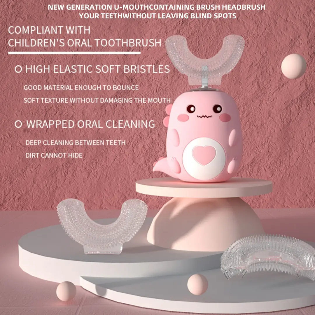 Tired of brushing fights? 🦷 U-shaped electric toothbrush for kids 2-14, BPA-free soft silicone bristles ✨