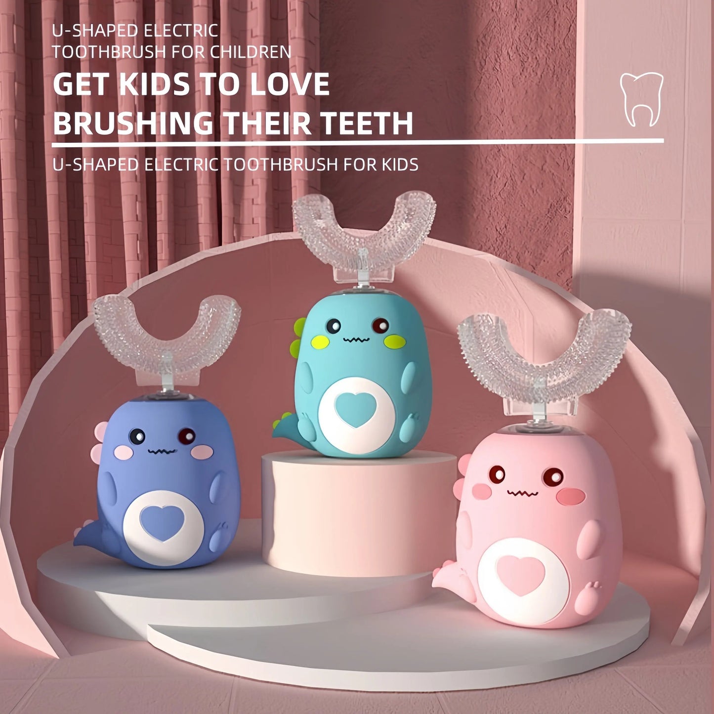 Tired of brushing fights? 🦷 U-shaped electric toothbrush for kids 2-14, BPA-free soft silicone bristles ✨