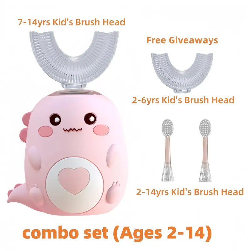Tired of brushing fights? 🦷 U-shaped electric toothbrush for kids 2-14, BPA-free soft silicone bristles ✨
