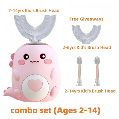 Tired of brushing fights? 🦷 U-shaped electric toothbrush for kids 2-14, BPA-free soft silicone bristles ✨