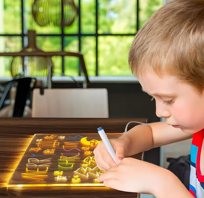 TOP Selling LED Colorful Glow Drawing Board ✨ Paper-Free Light Up Art Toy Boosts Kids Creativity, Relieves Anxiety & Improves Focus, Perfect Birthday Gift For Boys & Girls 🎁