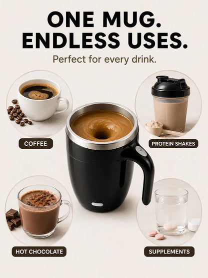 🥛 Self-Stirring Coffee Mug | Your Drink Mixes Itself