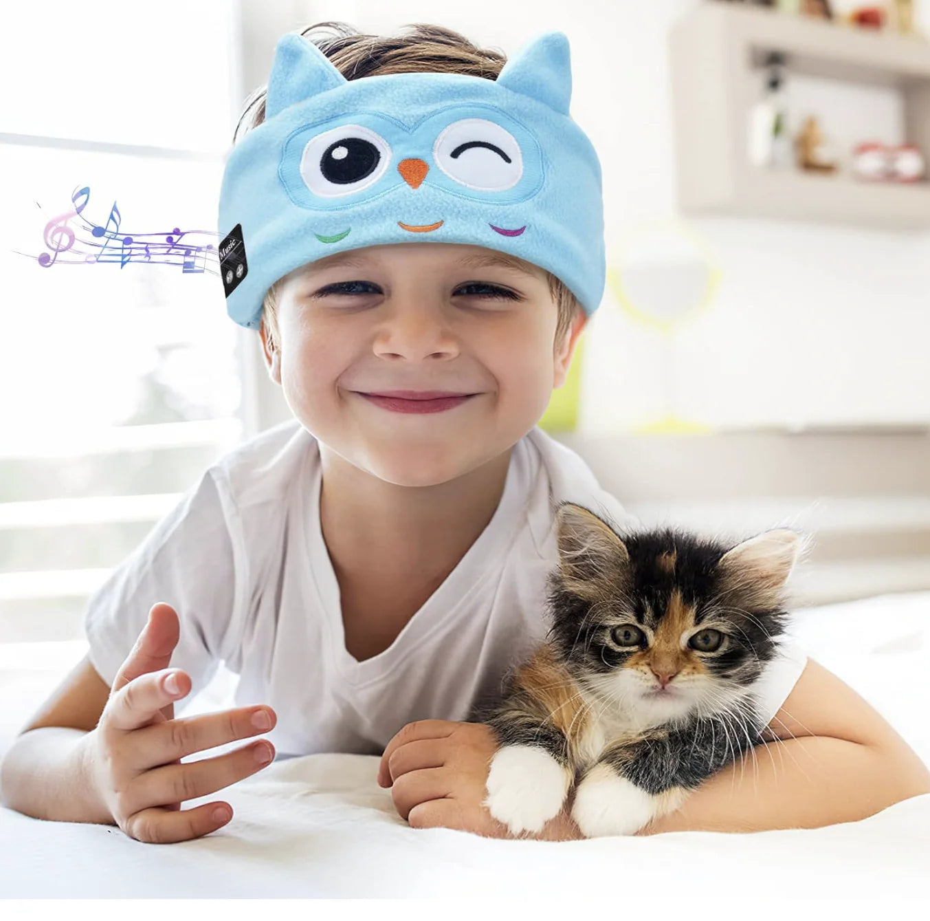 Stop Travel Tantrums, Kids Bluetooth Headband Cuts Screen Time & Protects Eyes