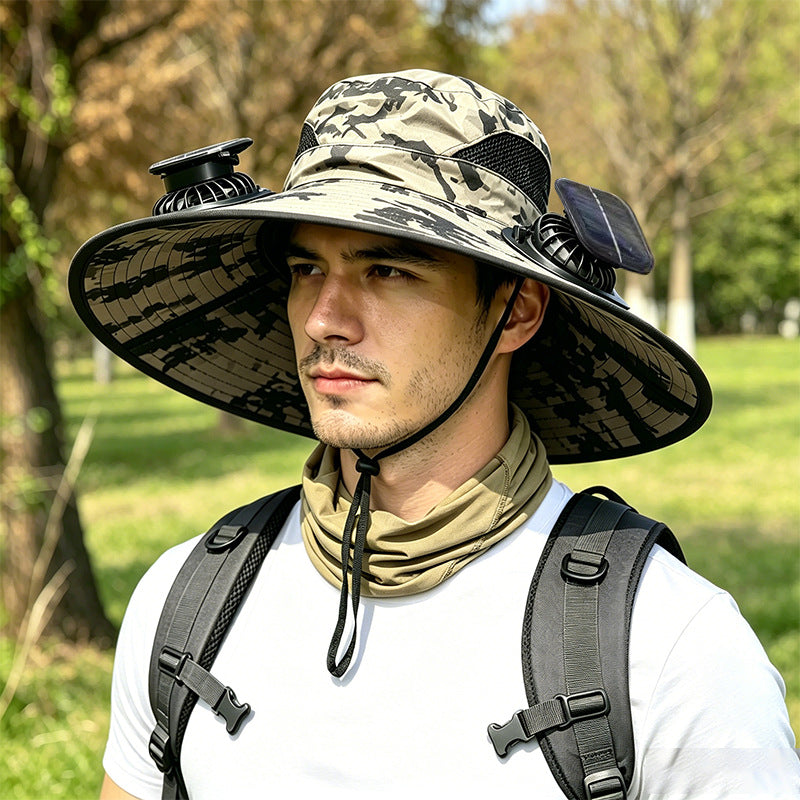 New Solar-Powered Outdoor Cooling Fan Hat